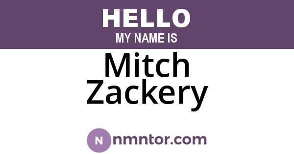 Mitch Zackery