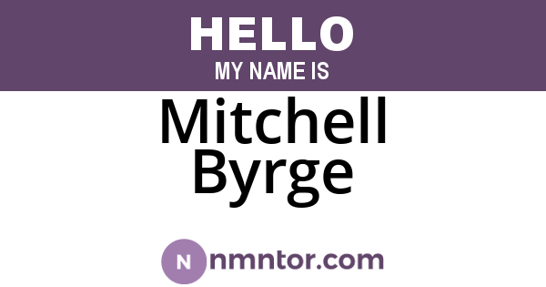 Mitchell Byrge