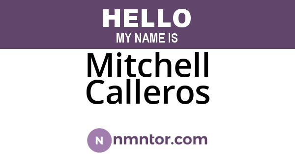 Mitchell Calleros