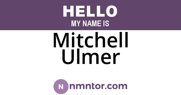Mitchell Ulmer