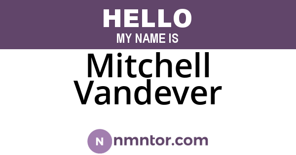Mitchell Vandever