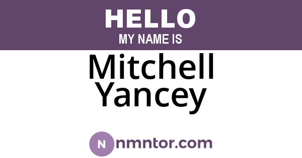 Mitchell Yancey
