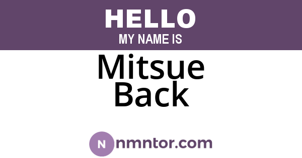 Mitsue Back
