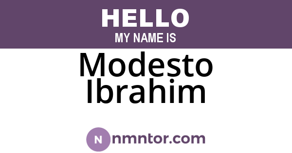 Modesto Ibrahim