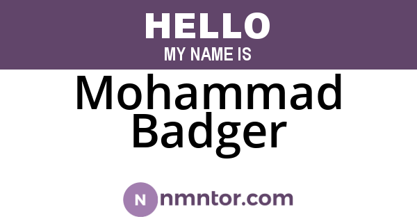 Mohammad Badger