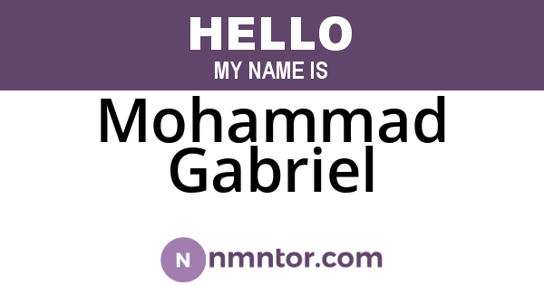 Mohammad Gabriel