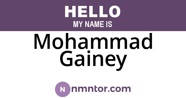 Mohammad Gainey