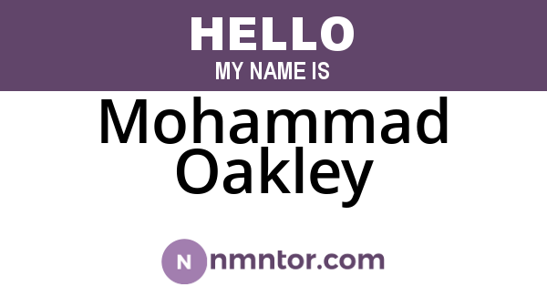 Mohammad Oakley