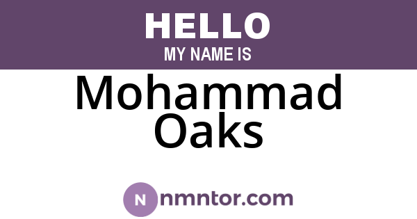 Mohammad Oaks