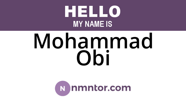 Mohammad Obi