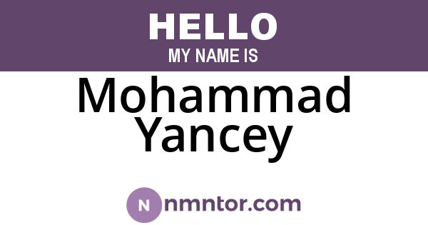 Mohammad Yancey