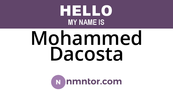 Mohammed Dacosta