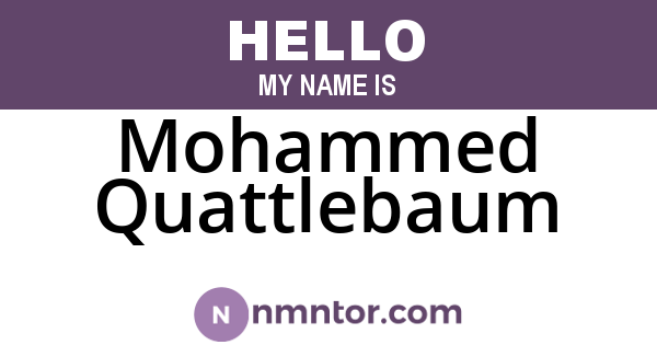 Mohammed Quattlebaum