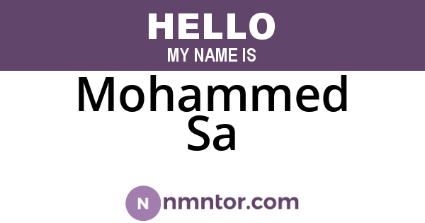 Mohammed Sa