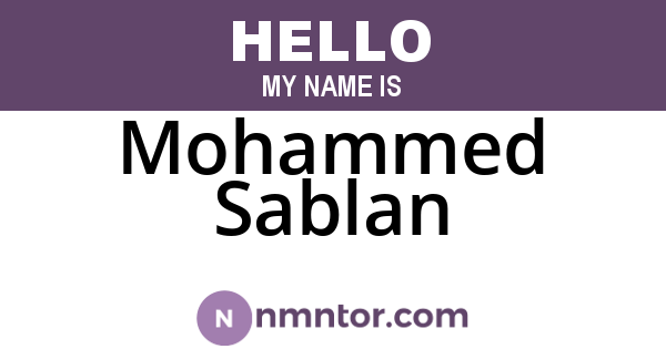 Mohammed Sablan