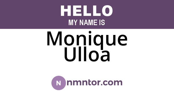 Monique Ulloa