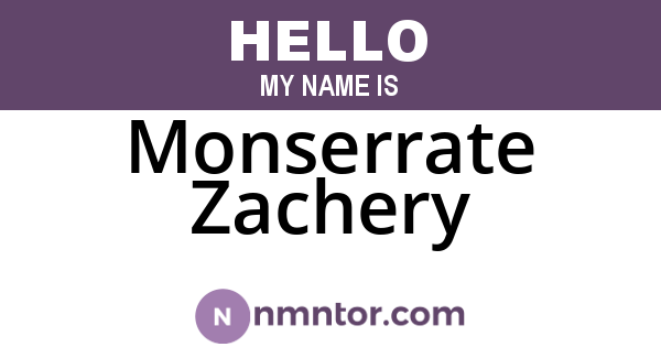 Monserrate Zachery