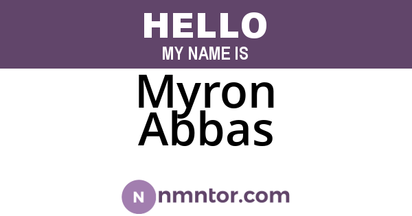 Myron Abbas