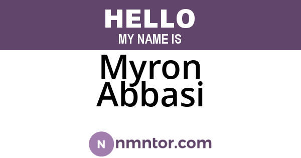 Myron Abbasi