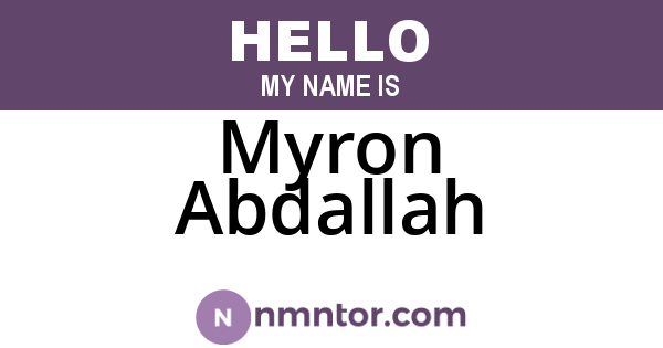 Myron Abdallah