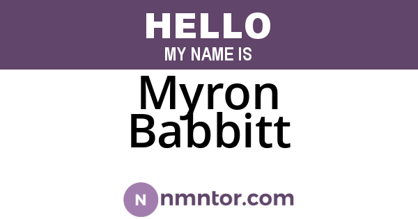 Myron Babbitt