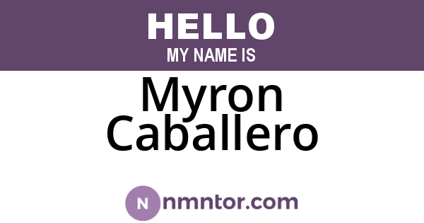 Myron Caballero