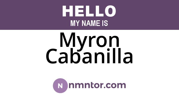 Myron Cabanilla
