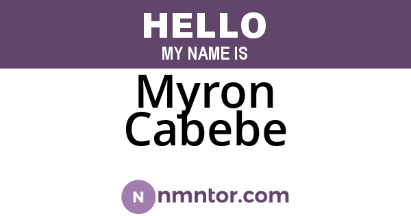 Myron Cabebe