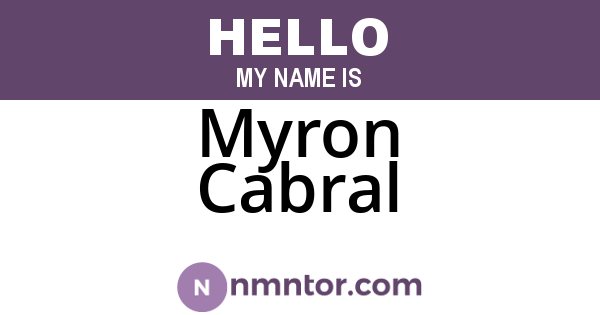 Myron Cabral