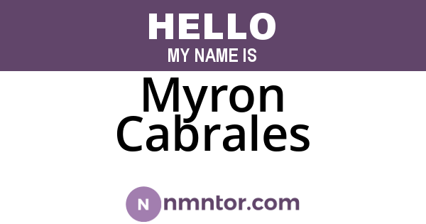 Myron Cabrales