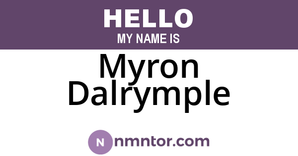 Myron Dalrymple