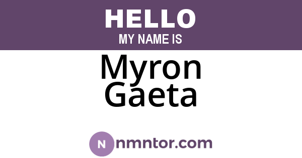 Myron Gaeta