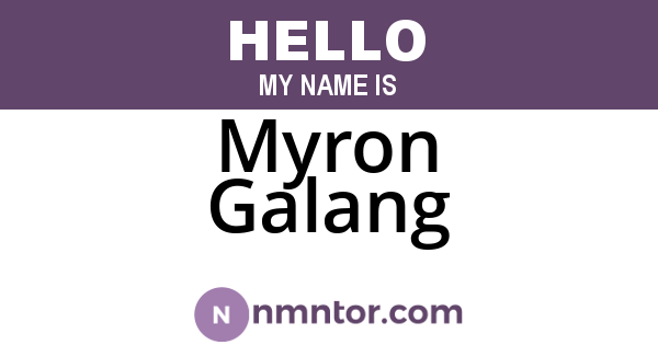 Myron Galang