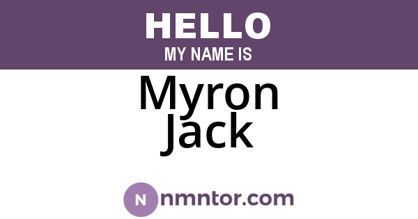 Myron Jack