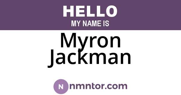 Myron Jackman
