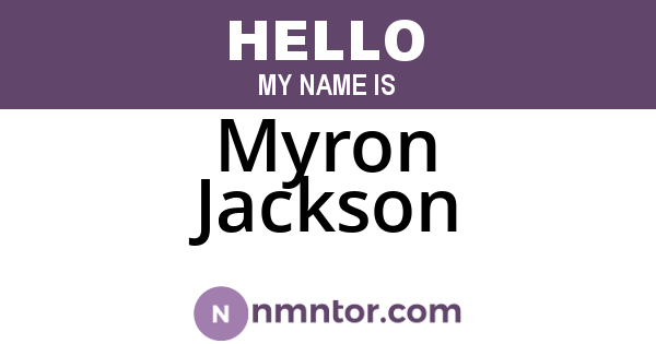 Myron Jackson