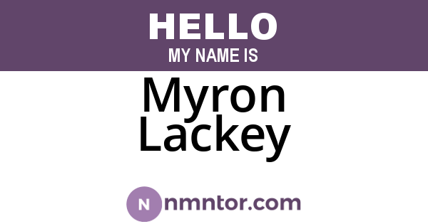 Myron Lackey