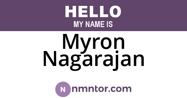 Myron Nagarajan