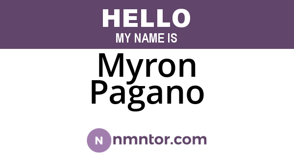 Myron Pagano