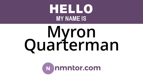 Myron Quarterman