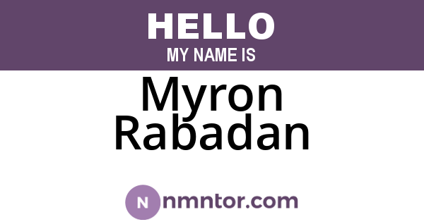 Myron Rabadan