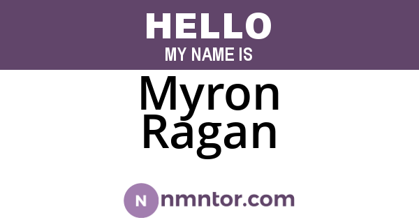 Myron Ragan