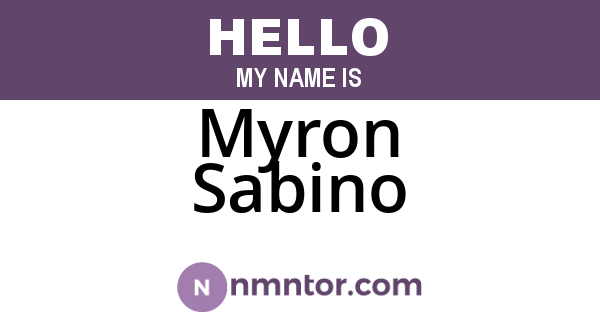 Myron Sabino