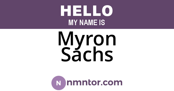 Myron Sachs