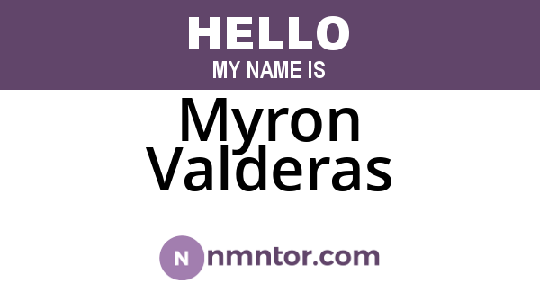 Myron Valderas