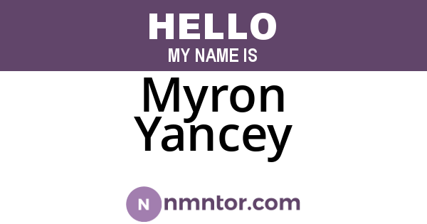 Myron Yancey