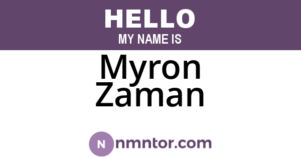 Myron Zaman