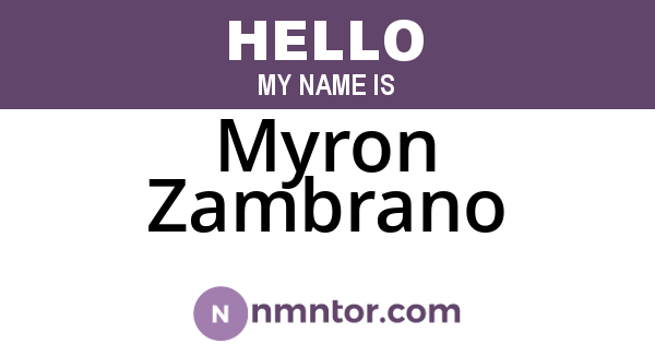 Myron Zambrano