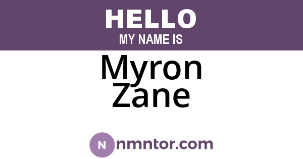 Myron Zane