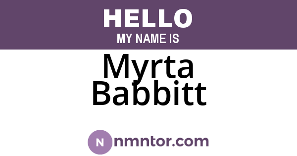 Myrta Babbitt